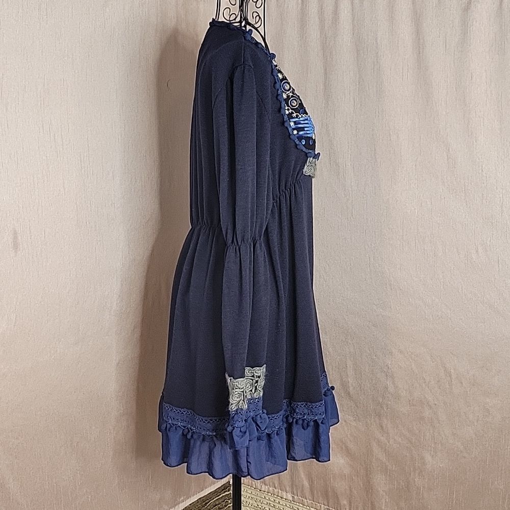 SIMPLY COUTURE Embroidered/Crochet/Beaded Bohemian Peasant Dress 3XL - Picture 6 of 9